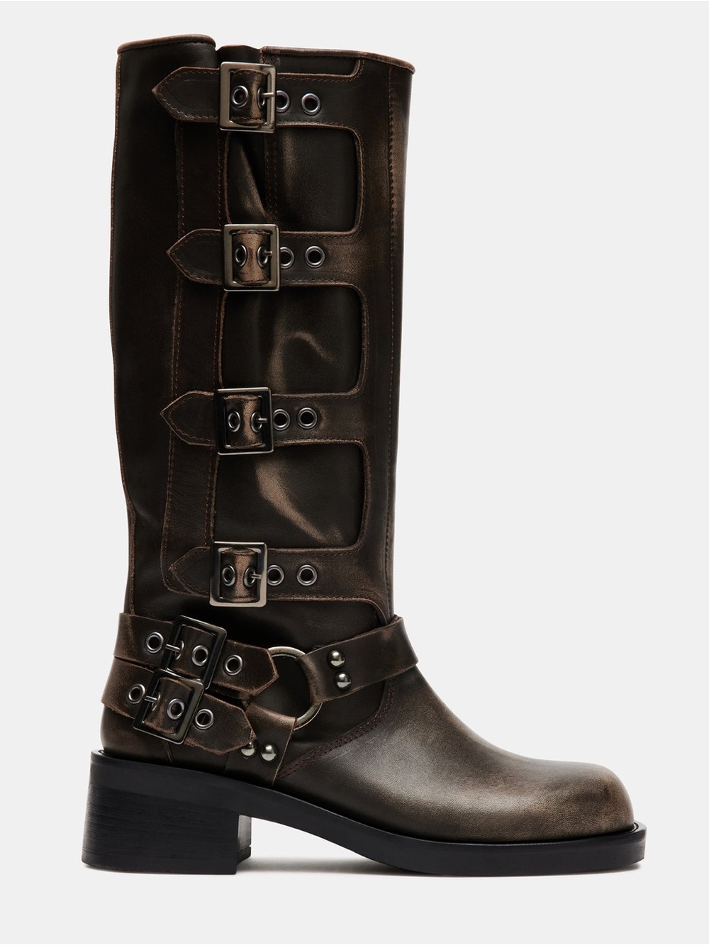 steve madden rocky brown distressed boot - Picture 2 of 15